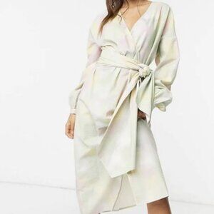 🌸 Just Female Nikki Maxi Wrap Kimono Dress – Pastel Tie-Dye, Size Small 🌸